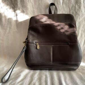 Le Donne Brown Leather Backpack